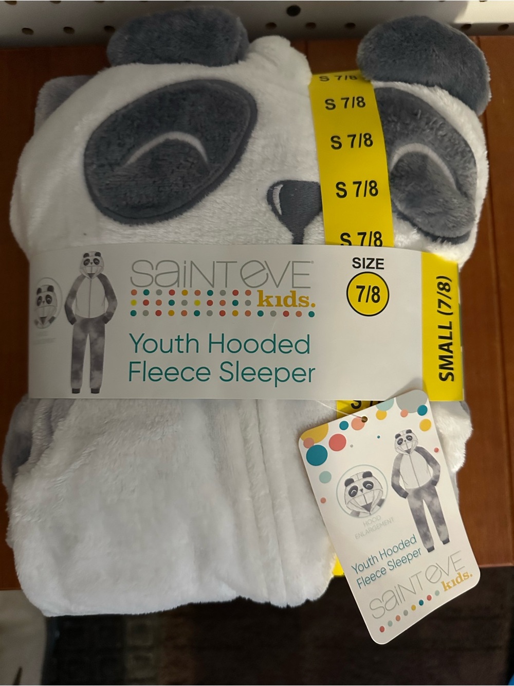 SAINTEVE Kids White & Gray Panda Hooded Fleece Sleeper - Youth